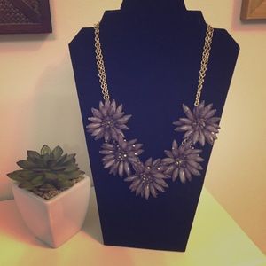 Gray floral necklace